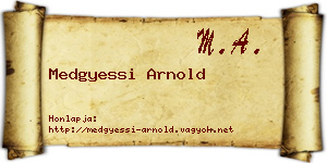 Medgyessi Arnold névjegykártya